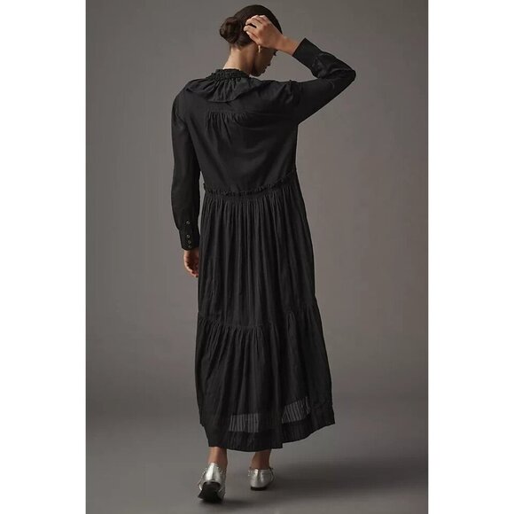 Anthropologie Pilcro Ruffled Tiered Midi Dress Long Sleeve S - Picture 2 of 3